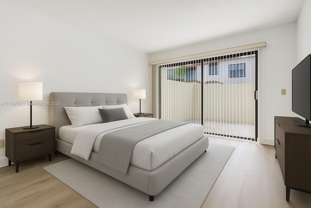 331 Ives Dairy Rd Unit 331-09, Miami, FL 33179 - bedroom featuring light wood-type flooring, access to exterior, and baseboards