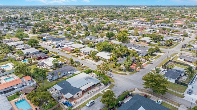 aerial view with a residential view