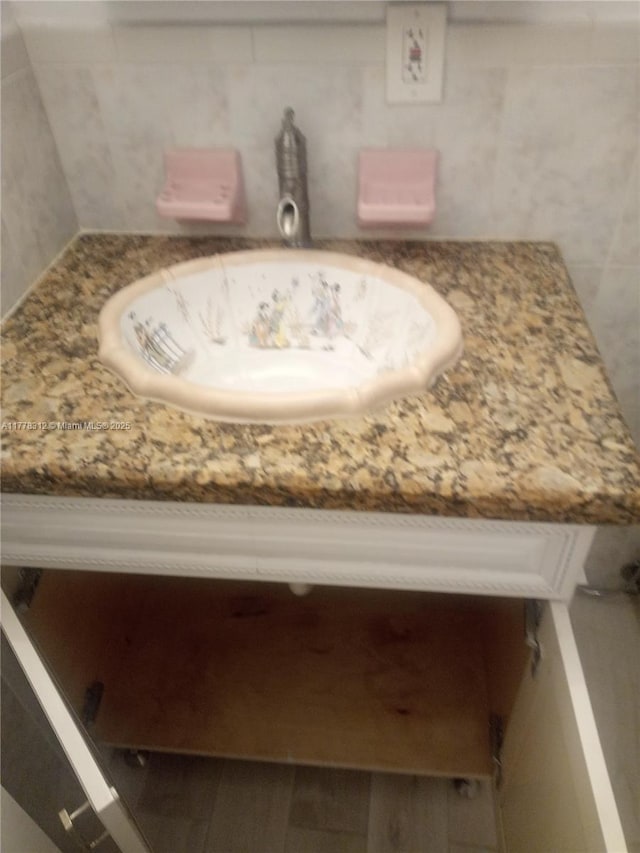 interior details featuring vanity
