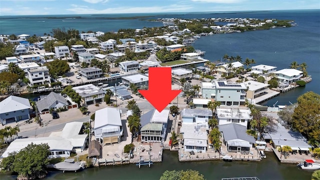108 Long Ben Dr, Key Largo, FL 33037 - aerial view featuring a water view and a residential view