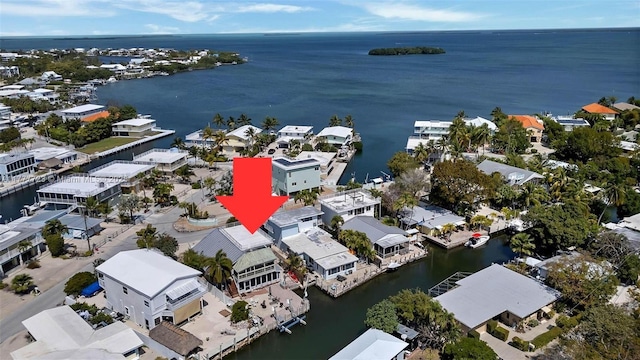 108 Long Ben Dr, Key Largo, FL 33037 - drone / aerial view featuring a residential view and a water view