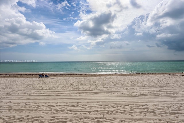 view of water feature featuring a beach view