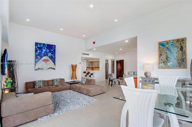 1500 Bay Rd Unit 1540S, Miami Beach, FL 33139 - living room featuring visible vents and recessed lighting