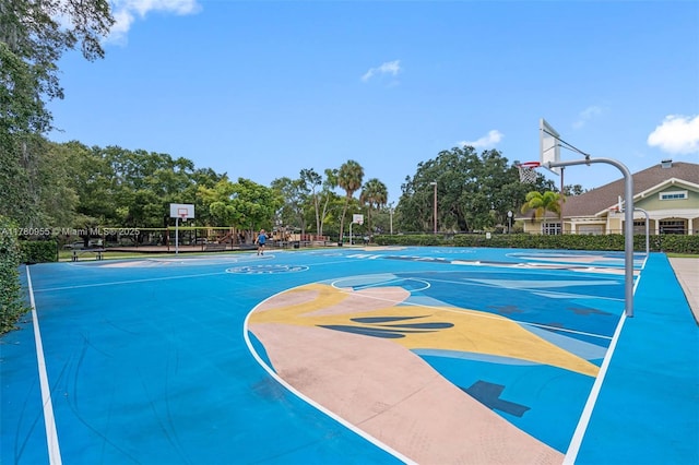view of basketball court featuring community basketball court