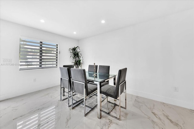 2021 SW 23rd St, Miami, FL 33145 - dining room with marble tiled floors, baseboards, and recessed lighting