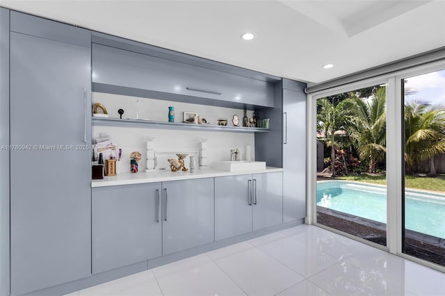 4140 N 36th Ave, Hollywood, FL 33021 - bar with a sink, recessed lighting, and light tile patterned flooring