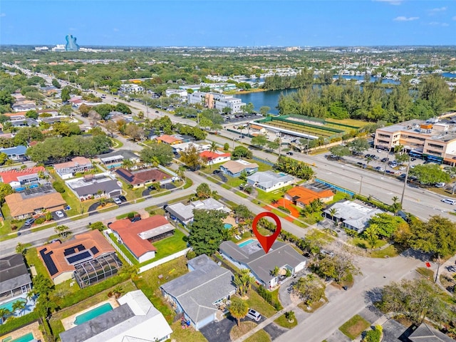4140 N 36th Ave, Hollywood, FL 33021 - drone / aerial view with a water view
