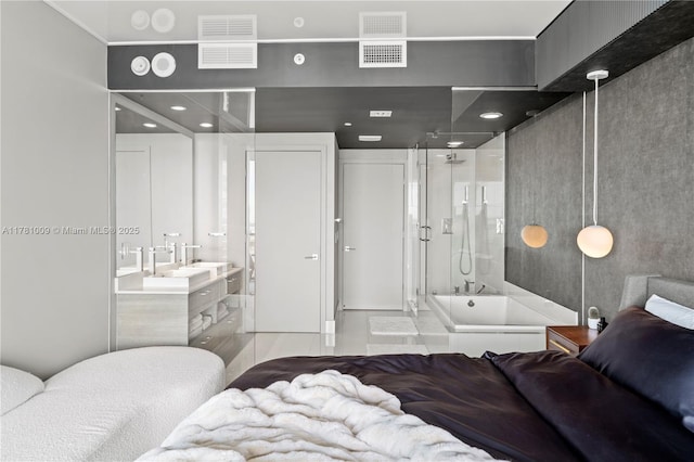 bedroom featuring visible vents