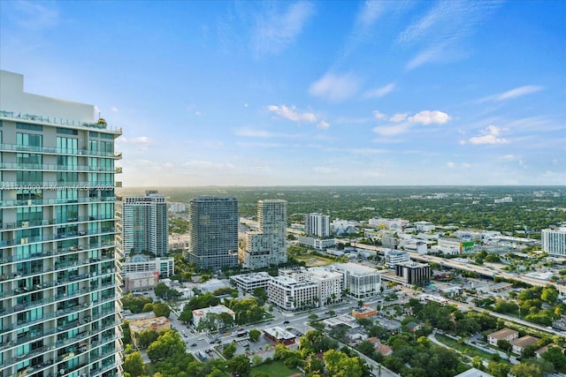 aerial view with a view of city