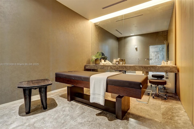 game room featuring attic access
