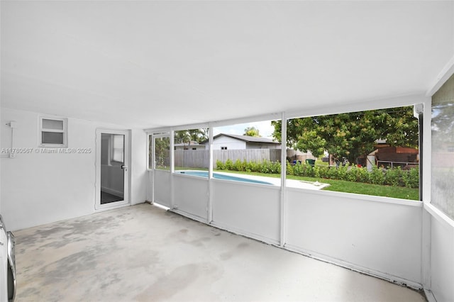view of unfurnished sunroom