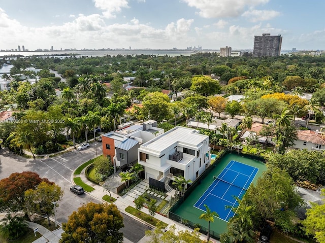 drone / aerial view featuring a view of city
