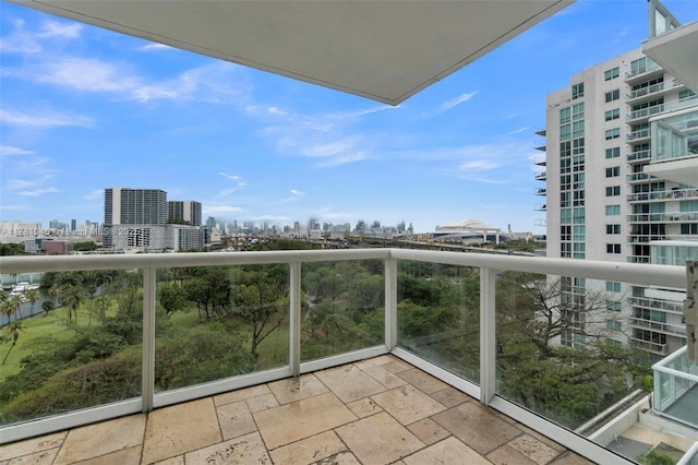 balcony with a view of city