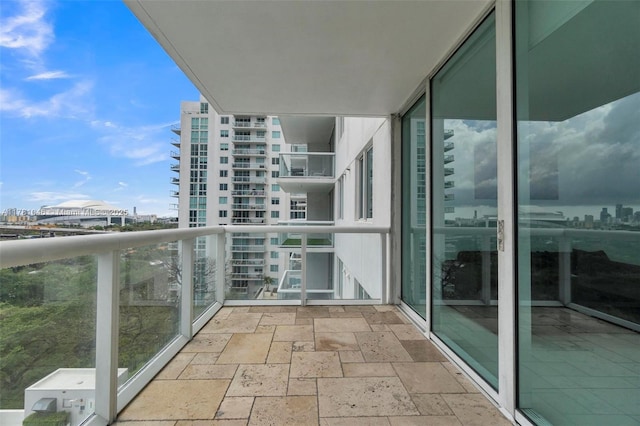 balcony featuring a view of city