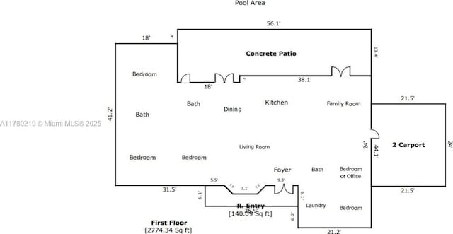 7551 SW 109th Ter, Pinecrest, FL 33156 - view of home floor plan