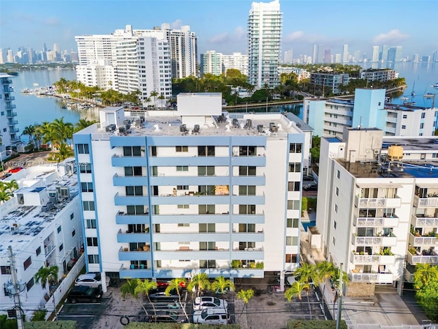 1658 Bay Rd Unit 504, Miami Beach, FL 33139 - bird's eye view with a view of city and a water view