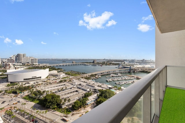 property view of water with a city view