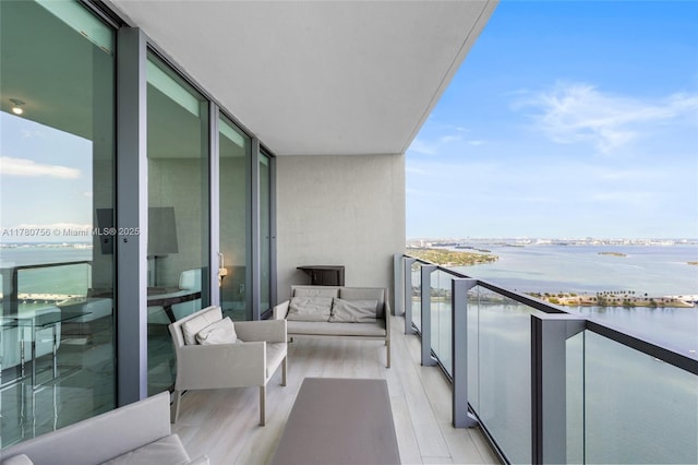 balcony with a water view