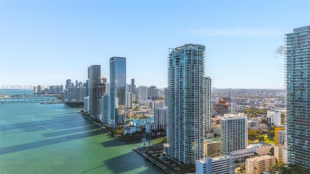 view of city with a water view