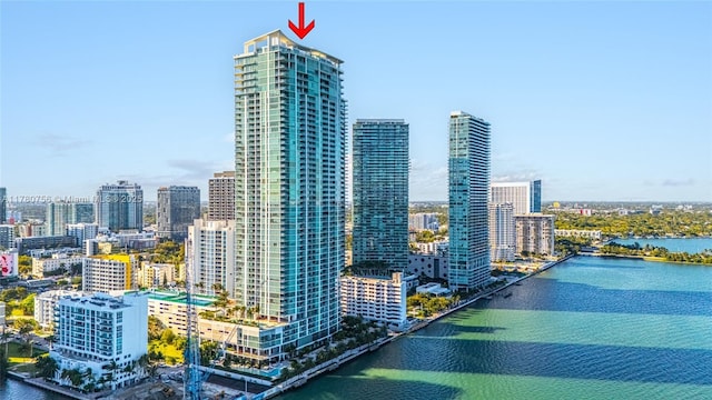 view of city featuring a water view
