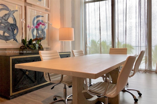 office space featuring wood finished floors