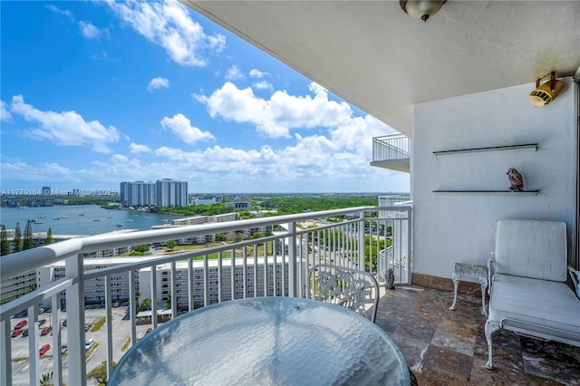 balcony featuring a view of city