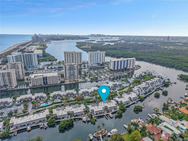 311 Poinciana Dr Unit 801, Sunny Isles Beach, FL 33160 - bird's eye view featuring a water view