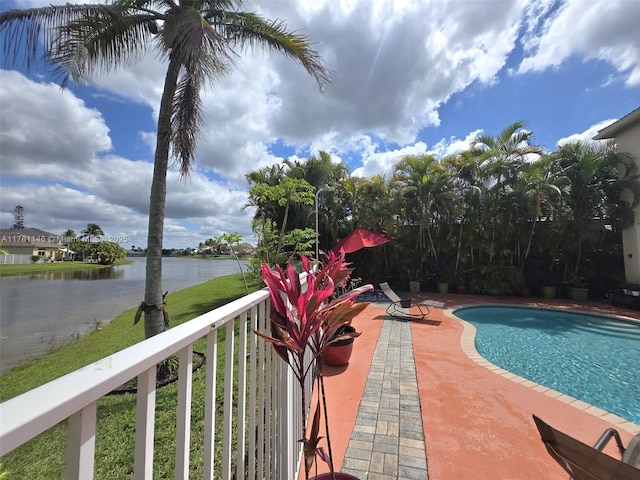 pool with a water view