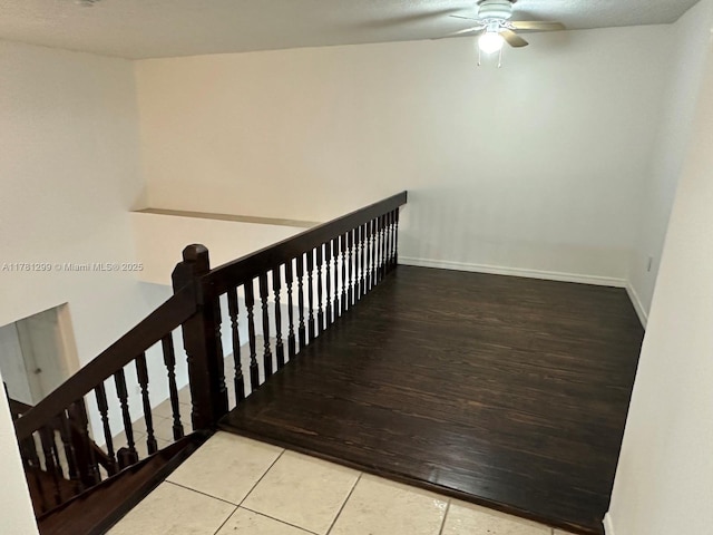 11035 SW 132nd Ct Unit 13-3, Miami, FL 33186 - stairs featuring a ceiling fan, tile patterned floors, and baseboards