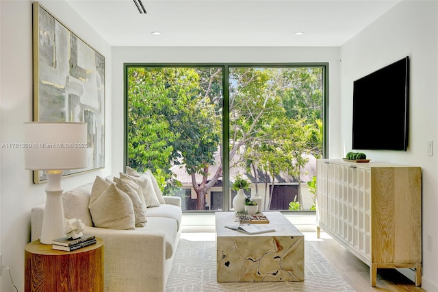 2851 W Trade Ave, Miami, FL 33133 - living area with recessed lighting and wood finished floors