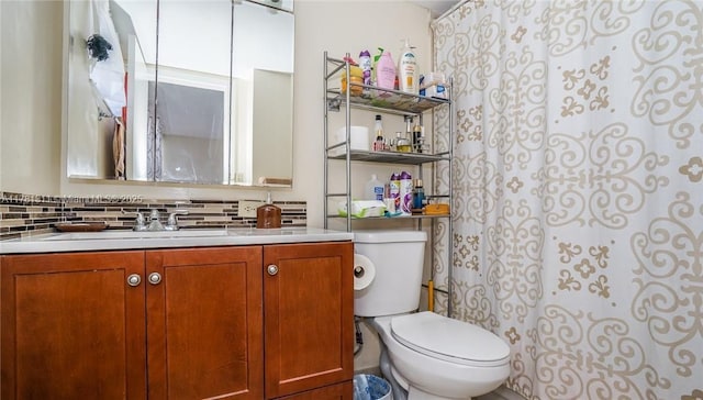 17011 N Bay Rd Unit 701, Sunny Isles Beach, FL 33160 - bathroom with backsplash, toilet, and vanity