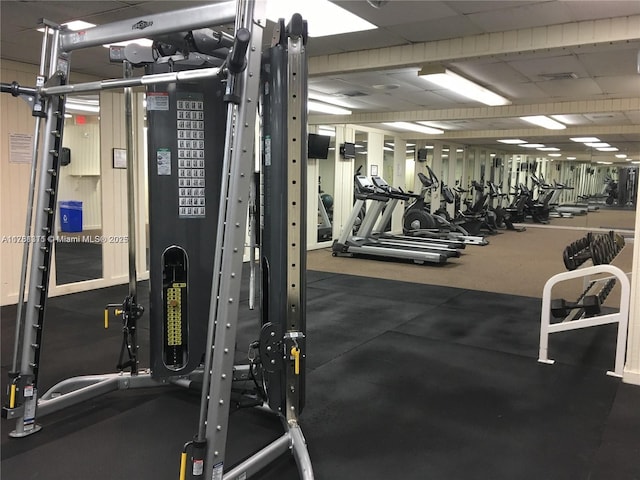 17011 N Bay Rd Unit 701, Sunny Isles Beach, FL 33160 - workout area featuring a drop ceiling