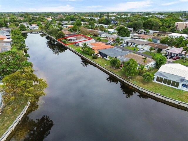 6001 NW 67th Ave, Tamarac, FL 33321 - aerial view with a water view and a residential view