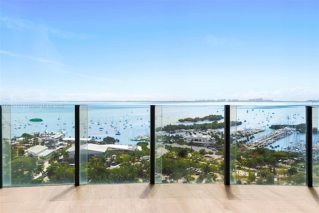 balcony with a water view