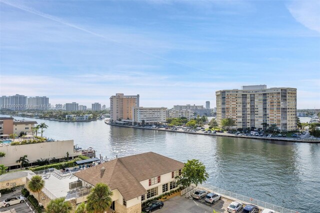 property view of water with a city view