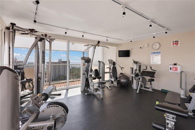 2800 E Sunrise Blvd Unit 14B, Fort Lauderdale, FL 33304 - gym featuring track lighting