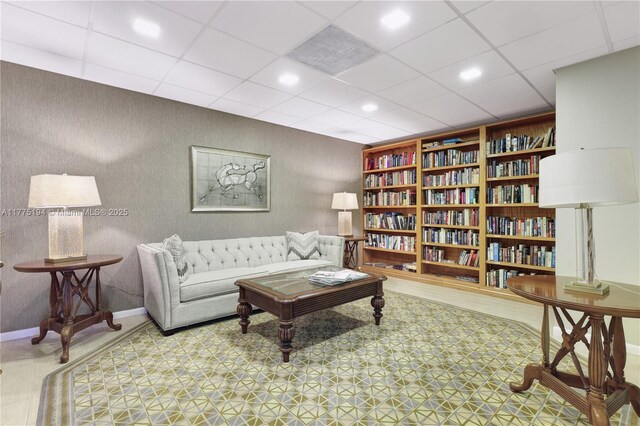 2800 E Sunrise Blvd Unit 14B, Fort Lauderdale, FL 33304 - living area with built in features, baseboards, and recessed lighting