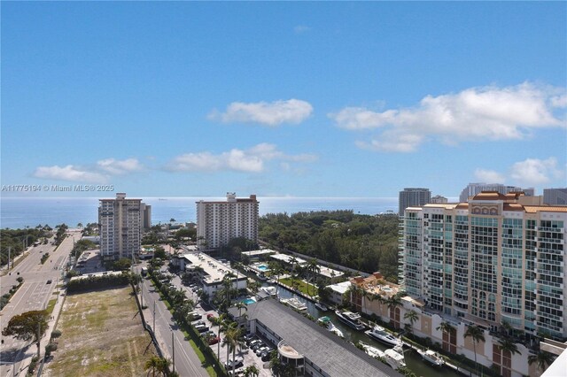 2800 E Sunrise Blvd Unit 14B, Fort Lauderdale, FL 33304 - drone / aerial view featuring a city view and a water view