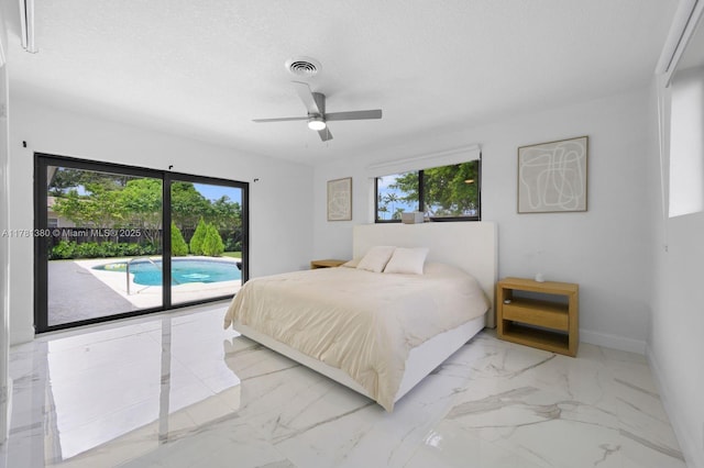 1951 NE 187th Dr, North Miami Beach, FL 33179 - bedroom with access to exterior, marble finish floor, multiple windows, and visible vents