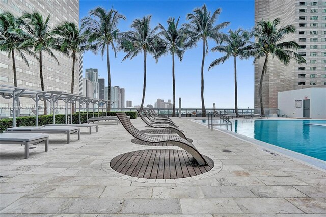 325 S Biscayne Blvd Unit 2519, Miami, FL 33131 - community pool featuring a patio area and a city view