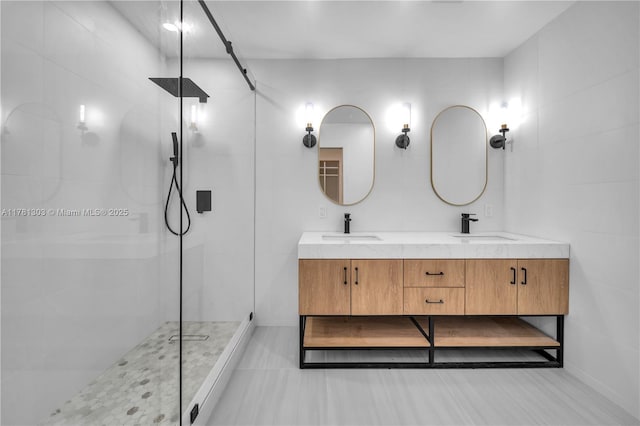 5020 SW 92nd Ave, Miami, FL 33165 - bathroom featuring double vanity and walk in shower