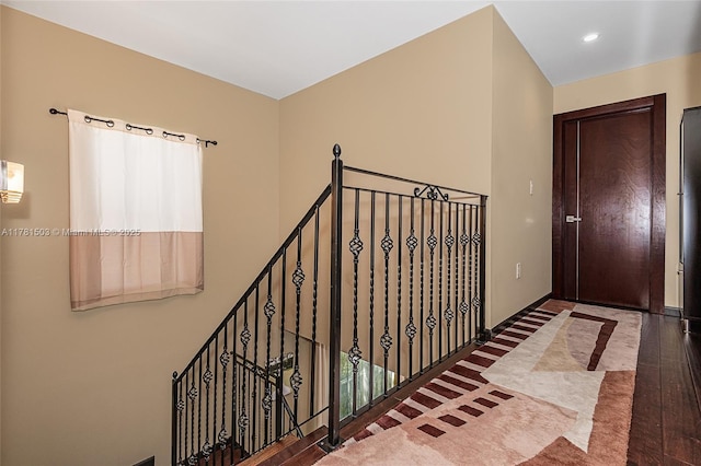 1094 Redwood St ., Unit Hollywood, FL 33019 - hallway featuring recessed lighting, an upstairs landing, and baseboards
