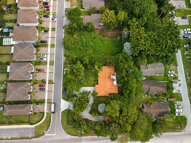 aerial view with a residential view