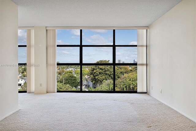 600 Parkview Dr Unit 625, Hallandale Beach, FL 33009 - spare room with a wall of windows, carpet flooring, and a healthy amount of sunlight