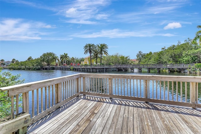 1163 SE 6th Ct, Dania Beach, FL 33004 - wooden terrace featuring a water view