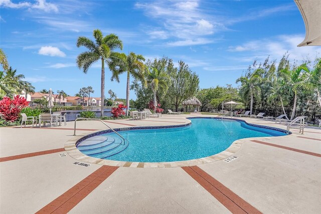 1163 SE 6th Ct, Dania Beach, FL 33004 - community pool featuring a patio area and a gazebo