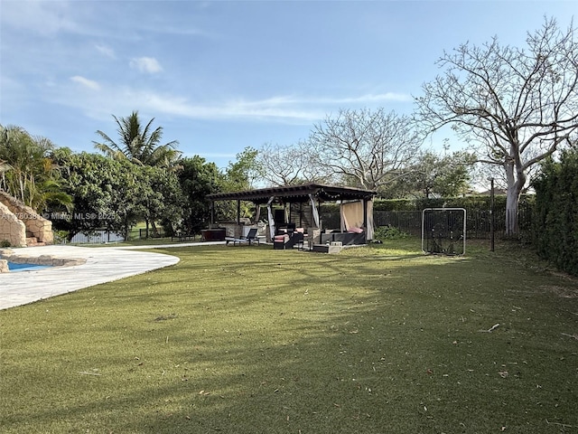 view of yard with fence