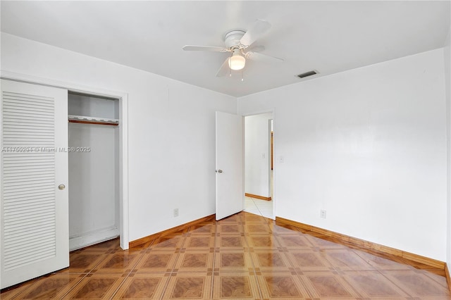 5300 Adams St, Hollywood, FL 33021 - unfurnished bedroom featuring baseboards, a closet, and ceiling fan