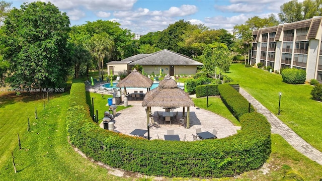 view of home's community featuring a yard and a gazebo