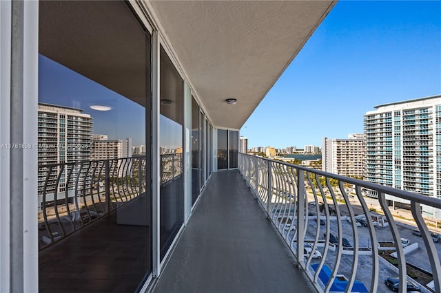 balcony featuring a city view